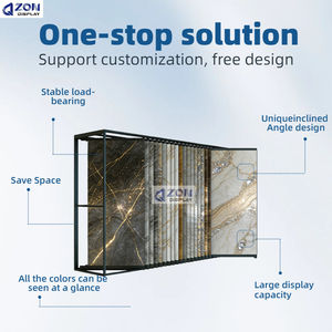 Fabricant de présentoir personnalisé réglable en granit et en pierre de quartz avec panneau en PVC, support de présentation de carreaux de marbre pour salle d'exposition - Product Image 2