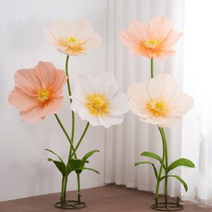 Giant Crepe Paper Poppy <b>Flowers</b> 60cm Large Artificial Paper <b>Flowers</b> Wedding Backdrop Event Mall Window <b>Display</b> Decor - Product Image 5