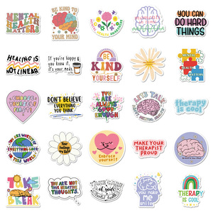 Venta al por mayor, 50 Uds., pegatinas de grafiti de salud Mental de PVC, eslóganes ingleses cálidos personalizados para adhesivo de depresión - Product Image 4