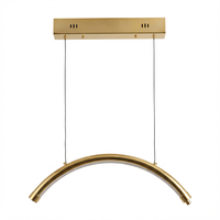 Plafonnier demi-lune doré de 28 pouces, lumière LED à intensité variable, CRI 95, sans ombre, pour emballage OEM ETL, logo minimaliste, IP44, métal, AC