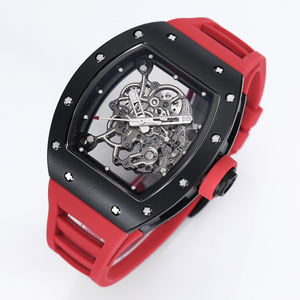 Montre mécanique haut de gamme en céramique avec bracelet couleur vin rouge pour homme et femme, style habillé, tendance hip-hop, montre de sport - Product Image 2