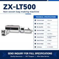 Machine de fabrication de sacs à poignée souple non tissés entièrement automatique haute productivité ZX-LT500 avec PLC et moteur