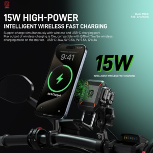 Xe Máy Người Giữ Điện Thoại Không Dây Sạc Thép Không Thấm Nước Cho M8 Vít Lỗ Cài Đặt Rung Dampener Xe Máy - Product Image 5