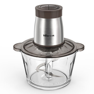 Picadora de carne Bear de 1L, eléctrica, de acero inoxidable, multifuncional, con tazón de vidrio para uso doméstico. - Product Image 2
