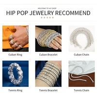 Hemen Gönderilebilir Hip Hop Tarzı Buzlu 1.4mm Gül Altın/Altın/Platin Kaplama Gümüş DEF Renk 9.25 Sertlik Mozanit Yüzükler