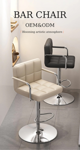 Fauteuils de salle à manger en cuir <span class=keywords><strong>blanc</strong></span> Chaises hautes de cuisine de luxe <span class=keywords><strong>Tabouret</strong></span> de bar <span class=keywords><strong>Tabouret</strong></span> de cuisine Chaises modernes Chaises îlots pivotantes - Product Image 4