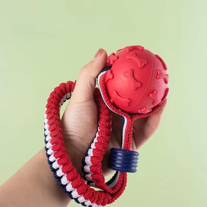 Giocattolo interattivo da masticare per cani di medie e grandi dimensioni con nodo di cotone aggressivo con motivo osseo in gomma TPR per animali domestici che digrignano i denti giocattolo - Product Image 5