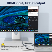 Adaptateur ULT-Unite 4K 60Hz vers USB-C avec gaine en PVC pour moniteur et PS5 - Connecteurs plaqués or