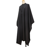 Col en silicone Cape de coupe de cheveux Pro Salon de coiffure tissu robe barbier couleur noire
