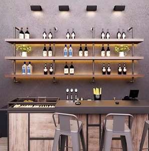 رف خشبي متعدد الطبقات حديث ومتين وصديق للبيئة مثبت على الحائط للفنادق والمطاعم والحانات التجارية - Product Image 4