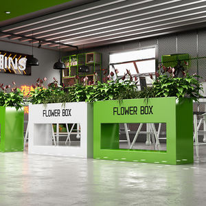 Combinaison de boîte à fleurs en ferronnerie d'extérieur, cloison de séparation de salle à manger pour restaurant commercial et hôtel avec design moderne - Product Image 1