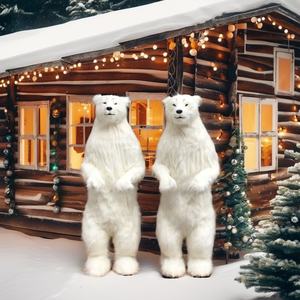 Ours Polaire Animé de Noël Taille Réelle pour Extérieur, Ornement Électrique avec Musique, Figurine et Jouet d'Intérieur de Noël - Product Image 1