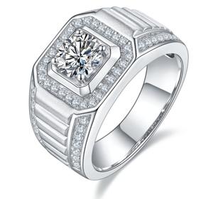 NUOYA 高級アイスアウトダイヤモンド レディースカスタムリング 925スターリングシルバー <span class=keywords><strong>1</strong></span>カラット モアサナイトリング 高級ジュエリー - Product Image 3