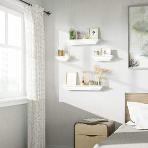 Étagères flottantes en bois <span class=keywords><strong>blanc</strong></span> présentoir de rangement mural pour cuisine salle de bain décor à la maison en gros - Product Image 3