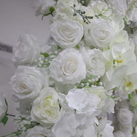 Hochzeits rosen und Trompeten blumen gewölbter Hintergrund gewölbte Blumen anordnung künstliche Seiden blume gewölbte Dekoration