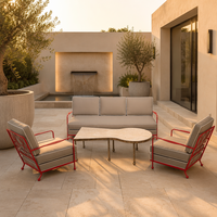 Ensemble de canapés d'extérieur modernes et luxueux en acier inoxydable durable pour villa, hôtel, mobilier de patio, cour et jardin