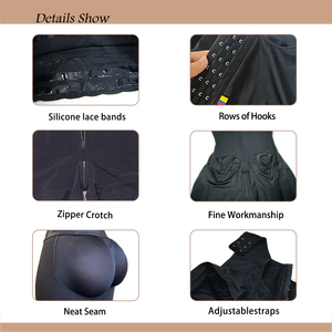 Vêtement <span class=keywords><strong>de</strong></span> compression colombien Fajase Stade 2/3 avec 9 baleines en acier pour le remodelage abdominal après <span class=keywords><strong>liposuccion</strong></span>, Gaines colombiennes avec fermeture éclair à l'entrejambe - Product Image 3
