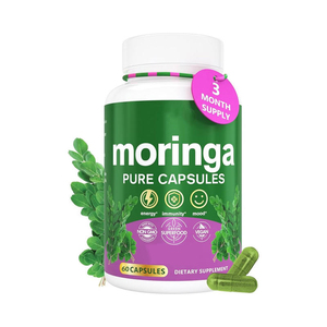 Capsules de poudre de feuilles de Moringa naturelle pure, compléments alimentaires contenant des antioxydants, favorisent le métabolisme, pour adultes - Product Image 1
