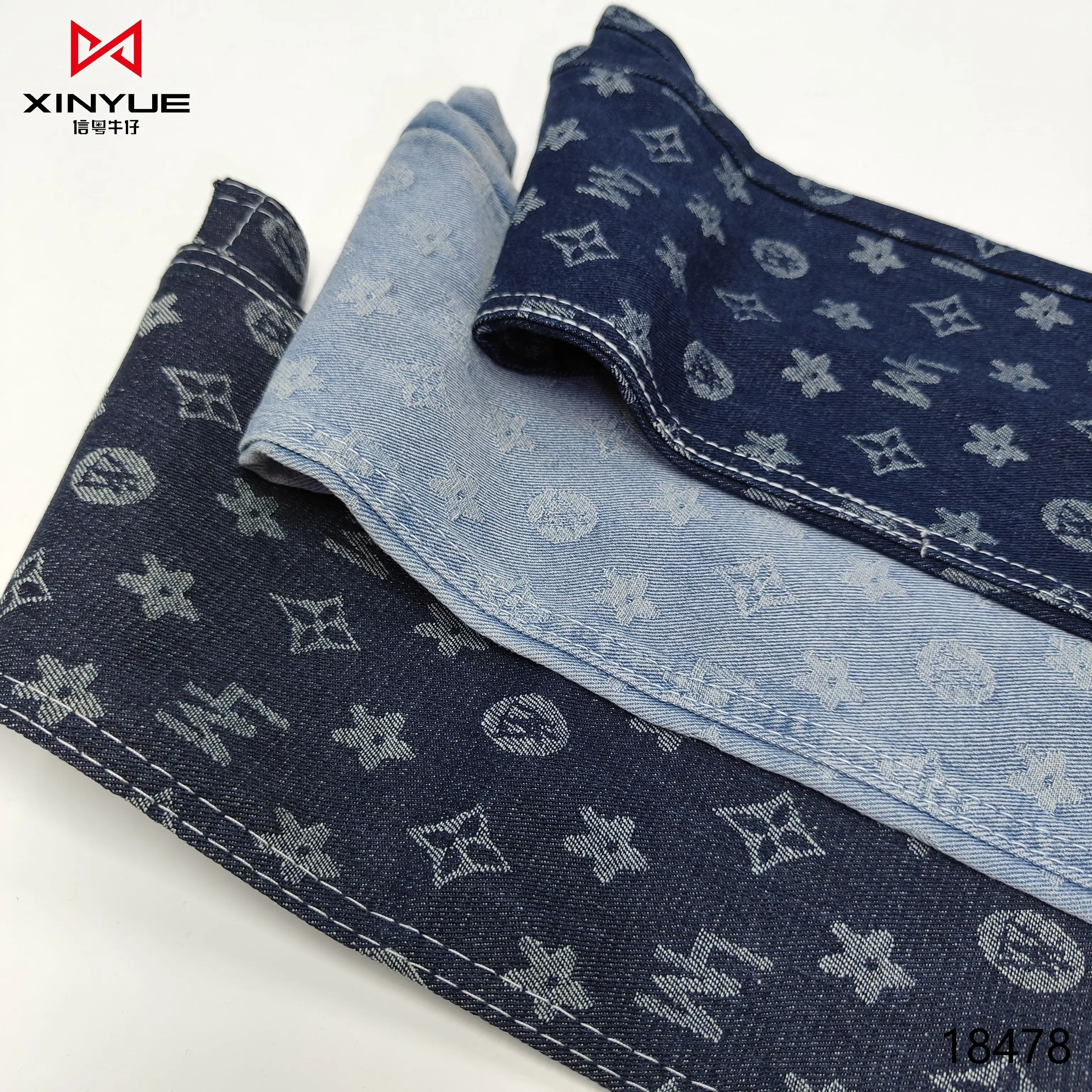 Stampa Laser tessuto Denim stampato personalizzato dal cortile tessuto Denim pesante stampato