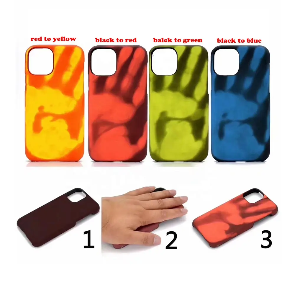 Heat Discoloration sensitive color changed Thermal Sensor mobile phone bags cases Case for apple iphone xr xs 12 11 13 14 pro