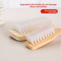Brosse de nettoyage multifonctionnelle écologique portable en bambou à poils longs en nylon pour chaussures, cuisine et salle de bain, directement de l'usine