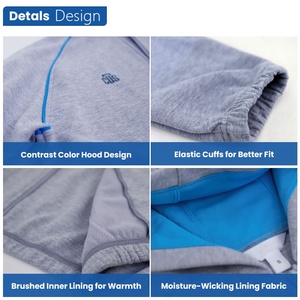 เสื้อฮู้ดกีฬาผู้ชาย OEM ผ้าฝ้ายผสมโพลีเอสเตอร์ ระบายอากาศได้ดี เหมาะสำหรับวิ่ง - Product Image 3