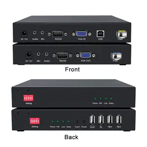 4K VGA Extender Via Singlemode Or Multimode Fiber Optic Cable With USB2.0 KVM VGA Fiber Optic Transceiver