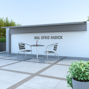 <b>Grey</b> Steel <b>Frame</b> Side Awning 100% Polyester PU Coated Retractable Manual Operation Modern Design Wall Mounted - Product Image 2