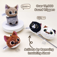 Jouet pour chat en peluche avec son de miaulement réaliste, activé par le toucher, jouet interactif pour chaton, jouet d'exercice pour chat