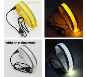 Sabuk Pengaman USB Isi Ulang, Gelang Peringatan Lengan Kaki, Lampu Sepeda, Lampu LED untuk Olahraga Luar Ruangan, Lari Malam, Armband - Product Image 6