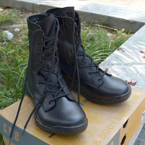 Bottes tactiques en cuir noir DSF37, antidérapantes, pour l'extérieur, toutes saisons - Product Image 4