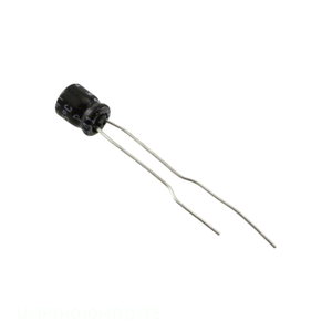 ตัวเก็บประจุแบบรูทะลุรุ่น UMP1H010MDD1TE ของแท้ ยี่ห้อ CAP ALUM ความจุ 1UF 20% 50V แบบขาเสียบ - Product Image 1