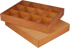 Bandeja de madera personalizada de 3 piezas, bandeja de madera con 12 compartimentos, expositor con rejilla de 12 cuadrículas, bandeja de madera con 12 rejillas. - Product Image 6