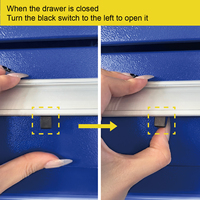 Armoire à outils en acier robuste à 3 tiroirs, armoire de rangement verrouillable pour atelier et garage avec étagères, personnalisable en usine OEM
