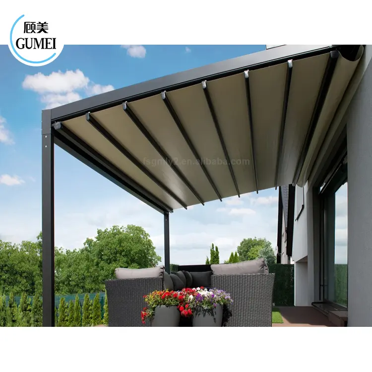 Customized Electric Waterproof Patio Opening Roof Aluminium Canvas Awning Outdoor Retractable