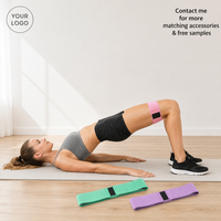 Bandes de Résistance JOYFIT Personnalisables avec Logo pour Exercices des Fessiers – Lot de Bandes en Tissu Polyester Marron Antidérapantes pour Hanches