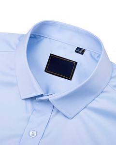 Abbigliamento uomo elasticizzato a maniche lunghe comodo tessuto traspirante personalizzato Business tempo libero ufficio camicie tinta unita - Product Image 2