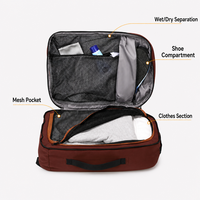 Sac à dos personnalisé en usine avec compartiment de séparation humide/sec et compartiment à chaussures indépendant pour les voyages courts unisexes