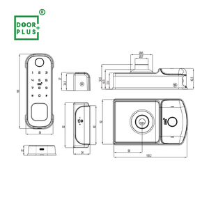 Cerradura Inteligente Doorplus con Wifi, Sin Orificios, Electrónica, con Huella Dactilar y Código, TUYA R9-201, para Puerta de Madera - Product Image 6