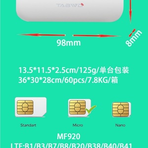 Router Wifi Móvil 4G TABWD MF920 LTE 150Mbps con Batería de 2100mAh y Banda 4G B1/3/5/7/8/20/38/40/41 al por Mayor - Product Image 4
