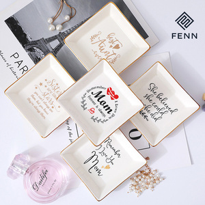 FENN Vente en gros de <span class=keywords><strong>plateau</strong></span> de rangement pour bijoux en <span class=keywords><strong>céramique</strong></span> personnalisé pour boucles d'oreilles et colliers, idéal pour la fête des mères, les cadeaux de Thanksgiving, la décoration de la maison - Product Image 2