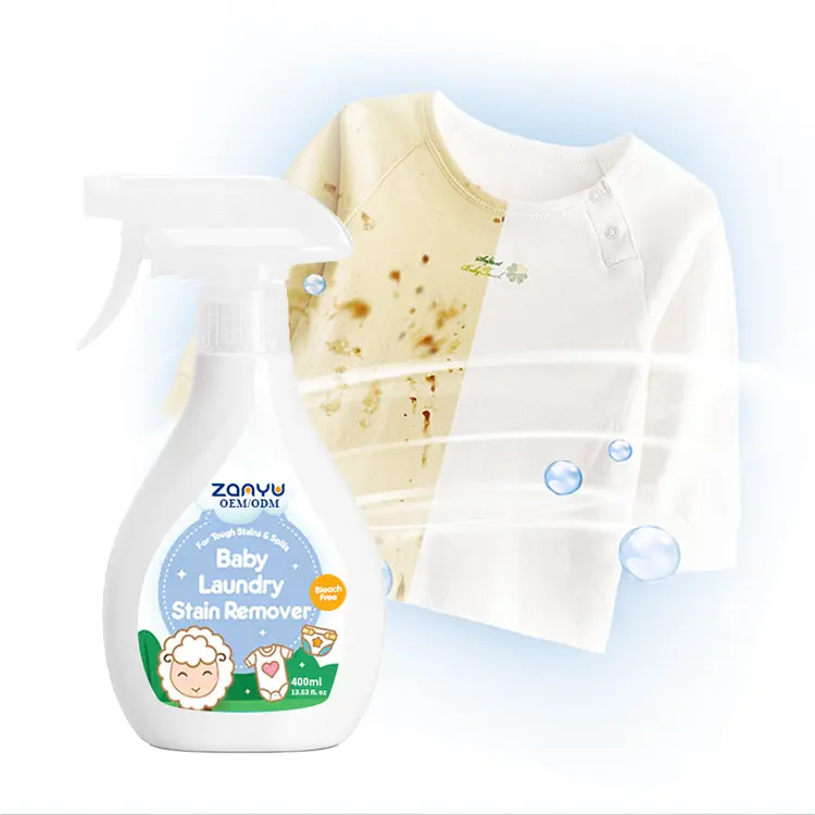 Private Label Baby Laundry Stain Remover Spray Clean 400ml Natural Deep Stain Remove Clothes For Baby Clothes