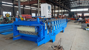 Tự động đôi sàn sắt tấm lợp tấm lợp ngói bảng điều khiển làm cho máy móc thiết yếu mang Con lăn nhà máy - Product Image 4