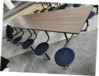 Unité de restauration rapide pliante moderne 10 places Table à manger scolaire Salle à manger Cafétéria Restaurant Meubles Hôtels Entrepôts Halls