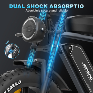 DE Warehouse JANSNO Ebike CE X70G 48V 37Ah 20" Fat Tire Dual <b>Battery</b> Electric Bicycle Electric Hybrid Mountain Dirt E Bikes - Product Image 2
