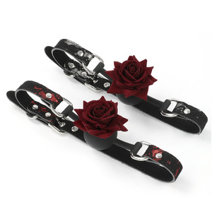 Juguetes sexuales para adultos SM: Cinta de silicona con encaje, bola perforada, tapón bucal de rosa, instrumento de tortura para entrenamiento de esclavas femeninas - Product Image 2