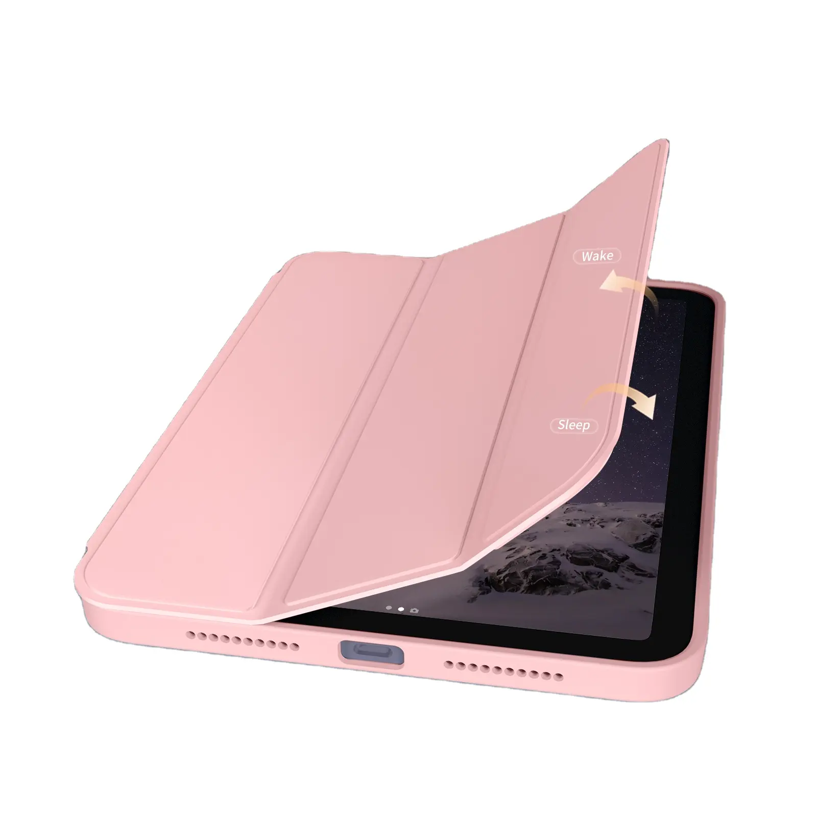 Capa tri-dobrada para tablet com microfibra de TPU Soft para iPad 789 10.2 polegadas