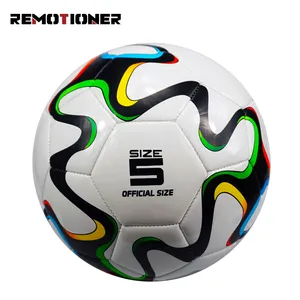 Balón de fútbol de cuero suave personalizado, balón de fútbol de TPU, talla 5, venta al por mayor de fábrica, disponible