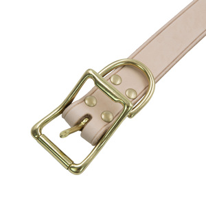 Collar de Cuero Curtido Vegetal de Grano Completo para Perro, Bordes Pulidos a Mano con Herrajes de Latón Macizo, Collar de Lujo Ajustable para Mascotas - Product Image 6