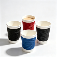 Gobelet à café en papier ondulé personnalisé SP5289 avec logo, qualité alimentaire, isolé thermiquement, jetable, double paroi, pour boissons chaudes, taille personnalisée